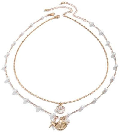 ZORVUJI Collana conchiglie Choker Gioielli Boho Estiva Bianca