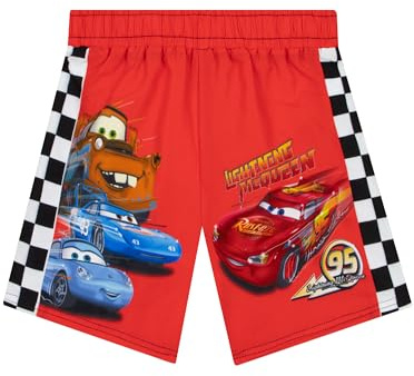 Disney Costume Piscina Bambino, Boxer Mare Bambino Saetta McQueen, Costume da Bagno Ragazzo Cars, Rosso 4-5 Anni