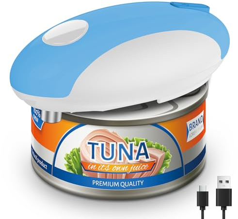 Abrelatas Eléctrico Recargable por USB – Funciona con Pilas, Operación Automática con un Solo Toque, Soporte Magnético para la Tapa & Corte Suave, Inalámbrico & Fácil de Usar para Personas Mayores