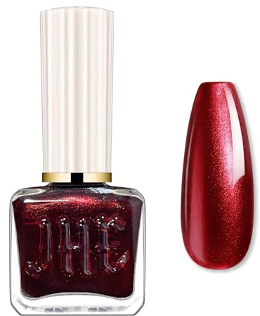Nagellack pärlemor röd – 12 ml glänsande nagellack snabbtorkande – giftfri vattenbaserad nagellack för gör-det-själv nagelkonst – högpigmenterad nagellack för nagelkonst vanlig färglack (Pearl Red)