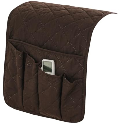 drburpily Organiseur de Fauteuil, Sac de Rangement, Grande capacité, pour tablettes, Livres, Magazines et télécommandes, Café, 32 * 86cm
