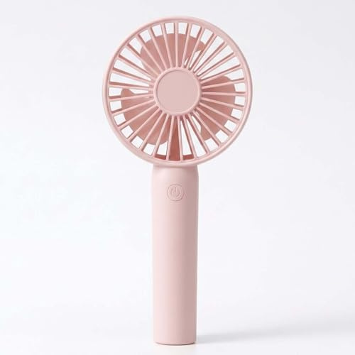 Linlinwill Portable Handheld Fan, USB Rechargeable Mini Fan 2000mAh, Ultra Quiet Hand Fan, 7 hours, 3 Speeds with Base, Small Fan for Outdoor Indoor (1, Pink)