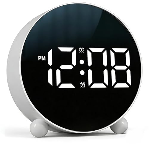 Linlinwill Digital Alarm Clock with LED Display, Battery/USB Powered Alarm Clock Besides with Snooze (White)