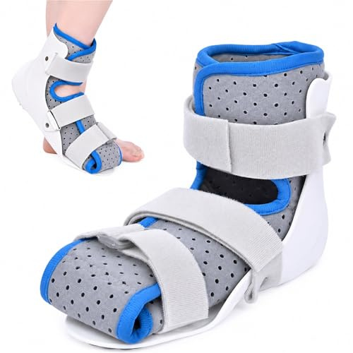 Botte de Marche Orthopédique pour Fasciite Plantaire et Tendinite, Attelle de Nuit Réglable pour Entorse et Fracture du Pied, Soutien Post-Opératoire Homme Femme(Gauche,M)
