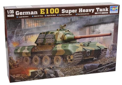 Trumpeter 9580208003849 384 Modellbausatz German Entwicklungsfahrzeug E 100, Grün, Braun