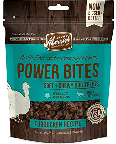 Merrick Power Bites Real Turkducken Natural Grain Free Dog Treats 6 oz