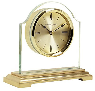 London Clock 3149 Gold break arch mantel clock, 14.5 x 15 x 6cm