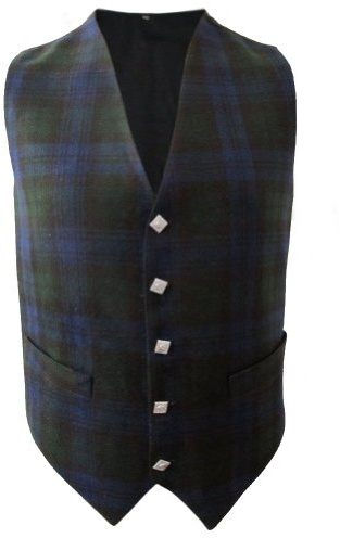 Tartanista Scottish Black Waistcoats Vests - Sizes 36-58