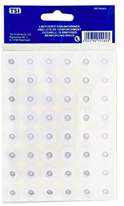 TSI 55160 Lochverstärkungsringe 240 Stück, Farbe weiß