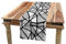 ABAKUHAUS Schwarz-Weiss Tischläufer, Thick Dünne Linien Tile, Esszimmer Küche Rechteckiger Dekorativer Tischläufer, 40 x 225 cm, Grau Schwarz