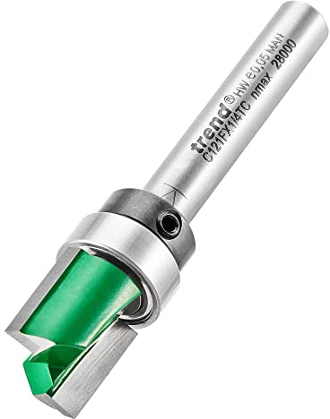 Trend Craftpro Kullagrad Profileringsfräs För Överfräs, 1/4 Tum Skaft, 12.7 mm Skärdiameter, 12.7 mm Skärlängd, Hårdmetallspets (Tct), C121Fx1/4Tc