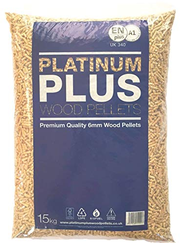 Platinum Plus Wood Pellets | Ideal for Ooni Pizza Oven, Ninja Woodfire Outdoor Grill, Pellet Stove and more | Pizza Oven Accessories | EnPlus A1 Certified | 6mm Wood Pellets | 15kg Bag