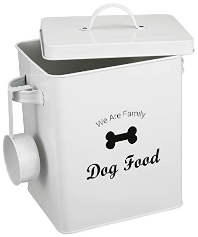 Pethiy Cajas de Almacenamiento de Alimentos seco para Perros,Mascota Contenedor para Comida con Tapa, Cuchara de Servir incluida,Capacidad de 2.3kg