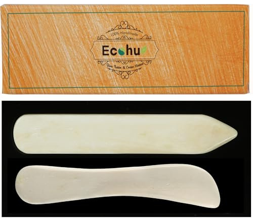 Ecohu Bone Folder & Creaser Tool - 2PCS - Scoring, Folding for Origami, Paper Crafts, Bookbinding, Leather Crafts and Card Making & Folding Paper