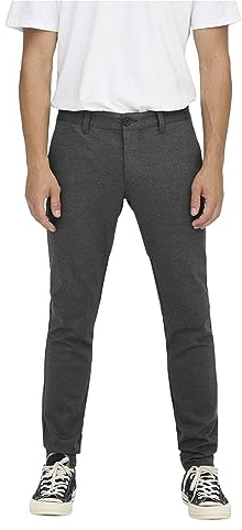ONLY & SONS Herren Chino Hose ONSMARK 2911 - Slim Fit - Schwarz W28-W38 Stretch, Größe:34W / 34L, Farbe:Black 22022911