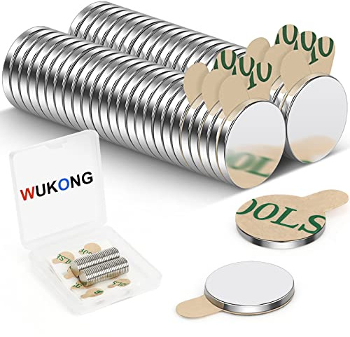Wukong 50 Pezzo Mini Calamita Adesive Forti, 10×1mm Magnete Potente Calamite Piccole, Magneti Neodimio Calamite Rotonde per Artigianato, fai da te, Cucina e Ufficio