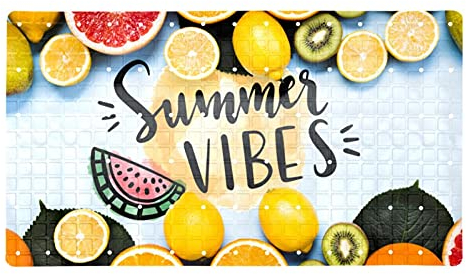 Badewannen Duschmatte,rutschfeste Badewannenmatte,sommerfrüchte Zitrone,Badematte für Badewannenmatte Saugnäpfe Badezimmer