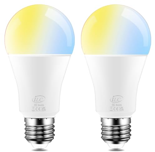 iLC Lampadina Alexa 12W E27, Compatibile con Alexa (sono necessari i dispositivi Echo), Lampadine Smart intelligenti Led, 2700K-6000K (Pacco da 2)