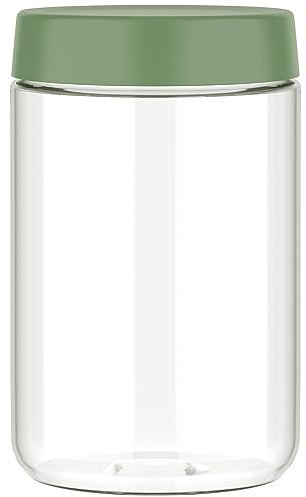 Musiwanna Overnight Oats Gläser 600ml, Weiter Mund Rund Gläser mit Deckel, Glasbehälter für Meal Prep, Salat, Jogurt, Müsli, Porridge, Essiggurke, Gefrierschrank, Mikrowelle, Geschirrspüler Safe(Grün)