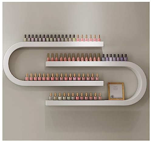 ZBJDX Organizzatore A Parete Bottiglie di Smalto Unghie, Espositore Oli Essenziali E Profumi A Forma di U, Organizzatore di Cosmetici, Organizzatore Multifunzionale da Appendere Casa,Bianca