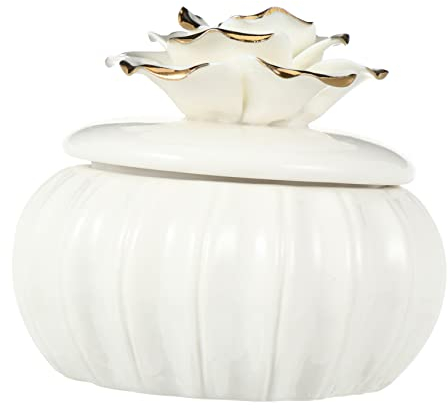 Zerodeko Boîtes À Bijoux En Céramique Avec Couvercles Et Motif Rose Étui De Rangement Portable Boîte À Bibelots Élégante