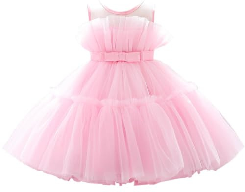 Lito Angels elegant klänning bröllop blomsterflicka balklänning tyllklänning för baby barn flickor, svart mintgrön | Ärmlös krusad livstycke, skiktad tyllkjol, rosettbälte, bröllop, ceremoni, dop, nattvard, födelsedag