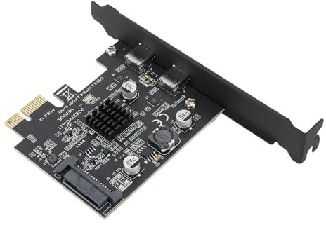PCIe zu USB 3.2 Gen 2 Karte, 10 Gbit/s PCI Express Erweiterungskarte mit Zwei Typ C Anschlüssen für Desktop PCs für und Linux