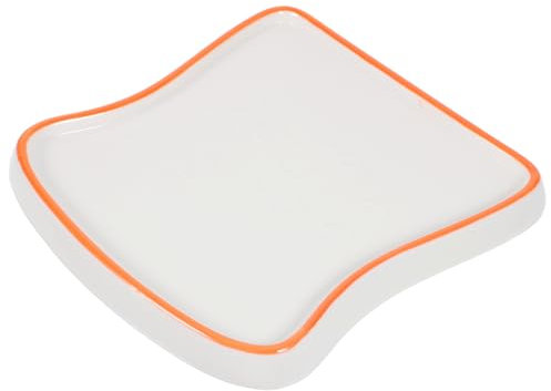 Cabilock Plato De Desayuno Plato Con Forma De Tostada Bandeja Decorativa Plato Para Servir Tostadas Vajilla Pan Con Bandejas De Porcelana Platos De Comida Para Fiestas Bandeja De