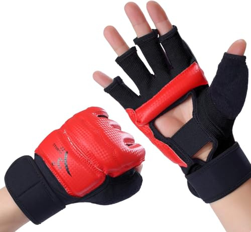 LiMMAX Gants de kickboxing, gants MMA pour homme et femme, gants de boxe, gants de combat, gants de boxe pour sac de frappe, gants UFC pour homme et femme, rouge, taille XS