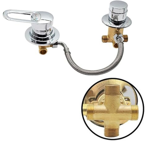 Solid Brass 4 Way Split Shower Diverter Valve for Bathroom Faucet Tap Hot & Cold Water Mixer Perfect for Shower Cabin and Steam Room