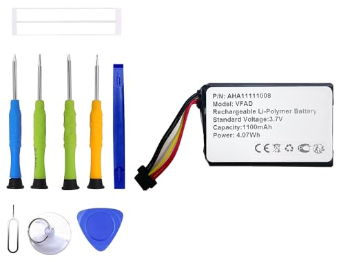 ERYNK VFAD Neue Ersatz Akku Kompatibel mit Tomtom Go 6200, Go 6100, Go 6000, Go 5000, Go 600 Navigation Device with Werkzeugsatz