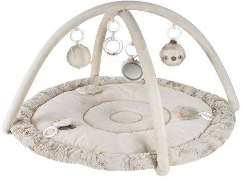 Fehn - Manta de actividades 3D con perezoso, arco de juegos con 5 juguetes desmontables, para jugar y divertirse tumbado, sentado y gateando, para bebés e infantil desde 0 meses