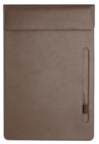 PATIKIL Planche À Pince Taille Lettre A4 En Cuir PU, 24x34cm Porte-dossiers Magnétique Professionnel Avec Porte-Stylo Organisateur De Bureau Style 3, Marron