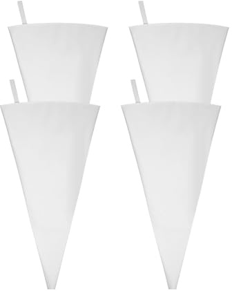 Återanvändbara spritspåsar, 4 st 30 cm stora spritspåsar, vit bomullstyg, spritspåse för kakmuffins, kakor, glasyr