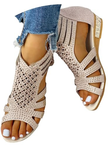 Chaussures pour femme - Bottines noires à talon moyen - Design creux - Chaussures romaines pour un usage quotidien - Sandales d'été élégantes