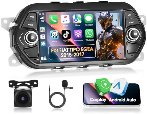 Motorsi Autorradio Android 6+128G para FIAT Tipo EGEA 2015-2017 con Apple Carplay, 7 Pulgadas Autorradio Android Auto Radio Bluetooth 5.0 GPS WiFi FM/RDS Cámara Trasera, Compatible con Dab