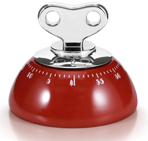 Temporizador mecánico magnético, temporizador de huevos mecánico de 60 minutos, alarma mecánica fuerte y parte trasera magnética para cocinar, hornear, oficina y estudio