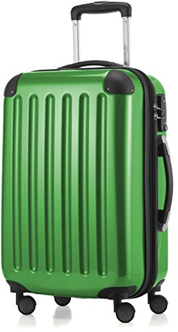 HAUPTSTADTKOFFER - ALEX - Bagaglio a mano con scomparto per laptop, Valigia rigida, Trolley espandibile, 4 doppie ruote, TSA, 55 cm, 42 litri, Verde