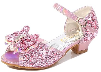 YOSICILZapatos Lentejuelas Zapatos Tacon Niña Princesa Antideslizante Zapatillas para Fiesta Vestir Boda Baile Cumpleaños con Hebilla Azul