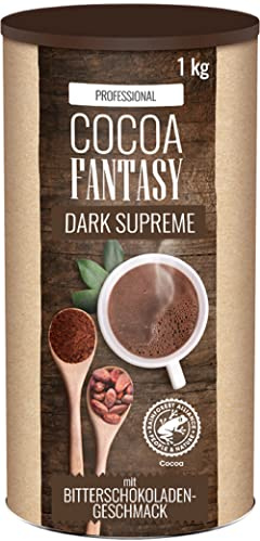 Cocoa Fantasy Dark Supreme dunkle Trinkschokolade, Kakaopulver für heiße Schokolade, 40% Kakaoanteil, 1 kg