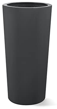 Luca Lifestyle Pflanzkübel ''Stretto Vase'' Anthrazit Rund Polyester *5 Jahre Garantie* - 36x36x68 cm - Premium Qualität - F7138