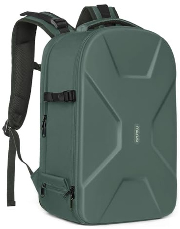 MOSISO kameraryggsäck, DSLR/SLR/spegelfri kameraväska 15-16 tum vattentätt hårt skal med stativhållare och laptopfack kompatibel med Canon/Nikon/Sony