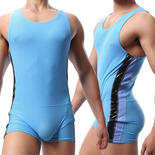 AIEOE Men's Bodysuit Leotard Sleeveless Wrestling Singlet Stretchy Athletic