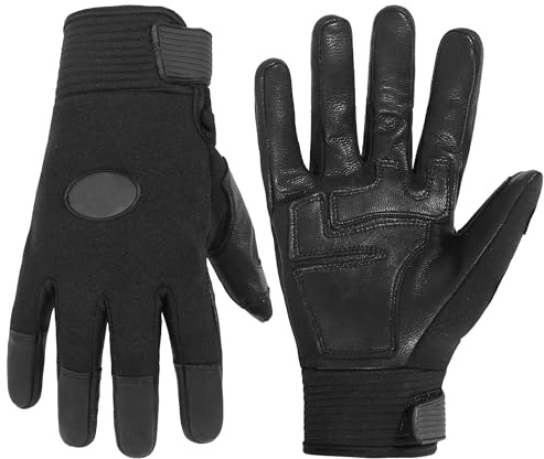 HANDLANDY Gartenhandschuhe für Damen und Herren, Arbeitshandschuhe aus Leder, bequem, für Garten, Hof, Arbeitshandschuhe, Größe L