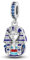 MARJS Egytian Egypt Pharaoh Charm Travel Pyramid Crystal Bead Pendant, 925 Sterling Silver Dangle Charm, Compatible With Pandora & European Bracelet