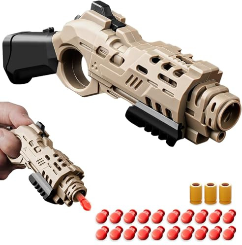 Pistola De Juguete De Bola Blanda,Pistola De DescompresióN De Deslizamiento De Juguete AntiestréS EDC + 10 Bolas Blandas,Startable MúLtiples Formas De Jugar，Sand
