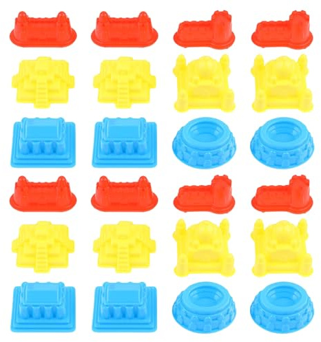 GARVALON Set de Moldes para Arena de 30 Piezas, Kit de Construcción de Castillos de Playa Portátil, Plástico Seguro PP, Juguetes Creativos para Interiores y Exteriores Color Aleatorio