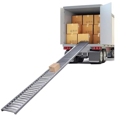 Lightweight Stainless Steel Roller Conveyor - Unpowered Roll Table for Efficient Freight Handling & Delivery, 35 x 300 cm, Perfect for Material Transport & Loading Solutions