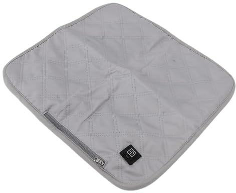 Syrisora Almohadilla Térmica USB, Almohadilla de Asiento Calefactable Portátil de Grafeno de Calentamiento Rápido para Silla de Oficina, sofá Cama, Camping Al Aire Libre, con Tela Suave (Gris)