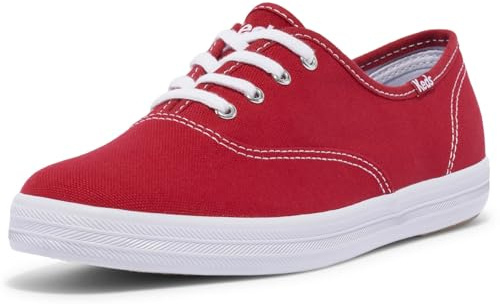Keds Women's Champion Lace Up Sneaker, Red Canvas, 5.5 UK